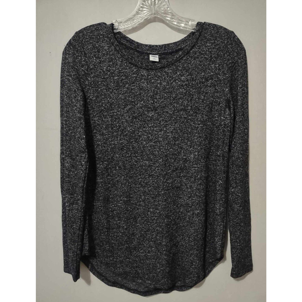 Old Navy Black Heathered Soft Long Slee T Shirt Size XS